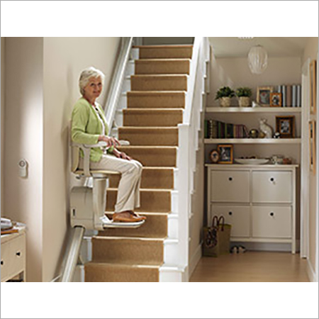 STAIR ELEVATOR - Stainless Steel, 50-100 mm Step Width | AC/DC Drive, Electric Power Supply, Designated Stop & Repeated Door Closing Safety Features