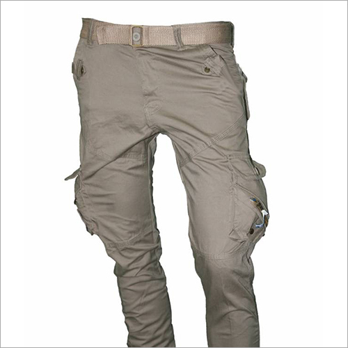 Mens Stretchable Cargo - Cotton Blend, Beige, Various Sizes | Stretchable Fabric, Multiple Pockets, Durable, Comfortable Fit
