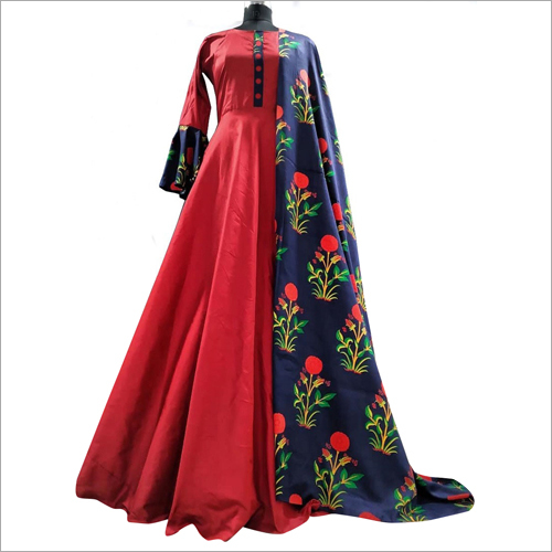 Dry Cleaning Taffeta Fancy Silk Long Kurti