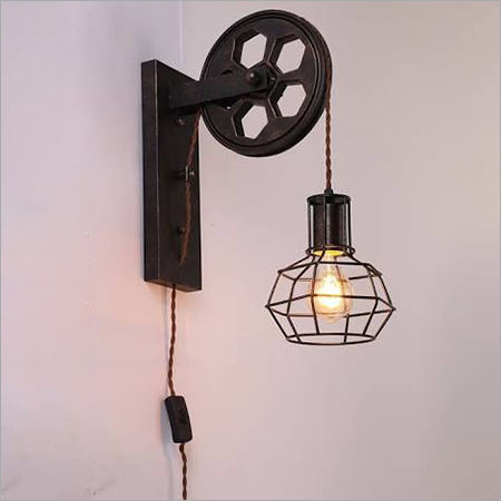 Retro Iron Wall Sconce Pulley Wall Lamp