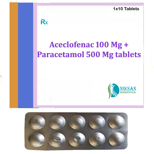 Aceclofenac 100 Mg Paracetamol 500 Mg Tablets