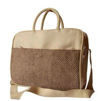 Executive Jute Laptop Backpack - Cream & Red, 2 Compartments With Zipper Pocket, Adjustable Strap For Versatile Use
