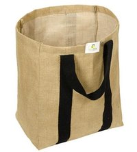 Eco-friendly Jute Shopping Bag - 15x8x11 Inches | Customized Color, Moisture-proof, Reusable Design With Strong Cotton Handles