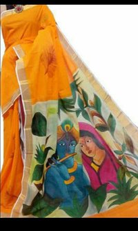 Kerela Cotton Hand Batik Printed Sarees