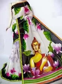 Kerela Cotton Hand Batik Printed Sarees