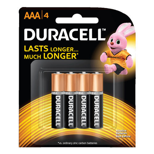 Duracell AAA 4 Coppertop Alkaline Batteries 1.5V 4 Pack