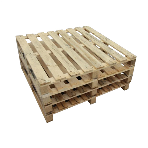 Industrial Wooden Pallet - Wood Material | Available in All Sizes, Brown Color, 2-Way Entry Design