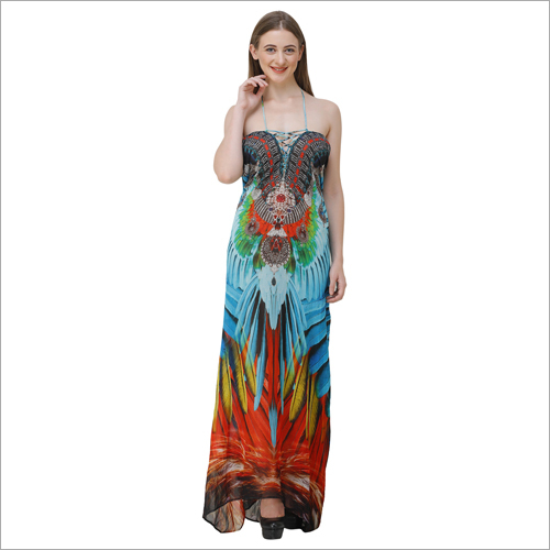 Availoable In All Color Ladies Digital Print Beachwear Dress