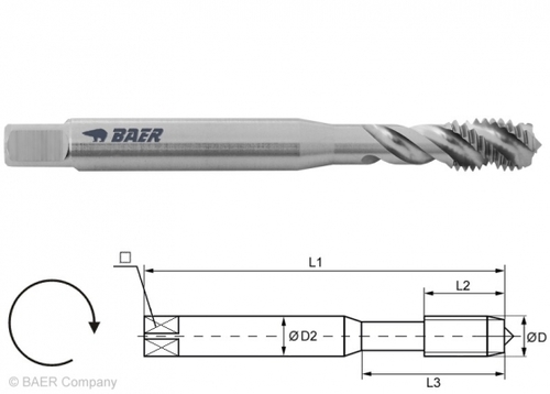 Baer Machine Tap form C for Aluminium