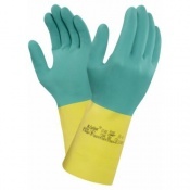 Laundry Gloves - Rubber Large 14 Inch Teal, Chemical Resistant Gauntlet Design, Wrist Protection