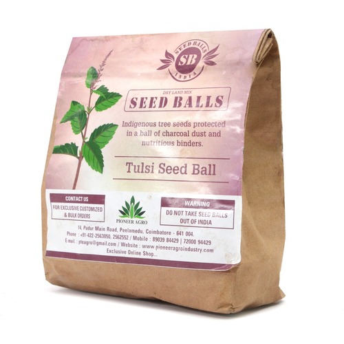Seed Balls Just Throw & Grow (Thulasi Seed Balls) Tree Seed Balls Pack 100 Balls