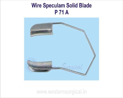 Wire speculum solid blade