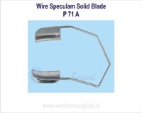 Wire speculum solid blade