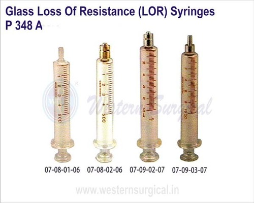 Glass Loss of resistance (LOR) Syringes