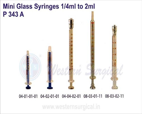 Mini Glass Syringes 1/4 ml to 2 ml