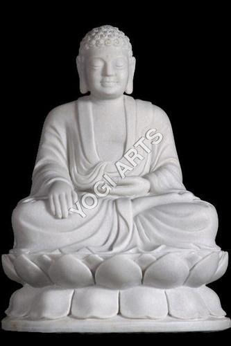 Easy To Install White Marble Buddha Moorti