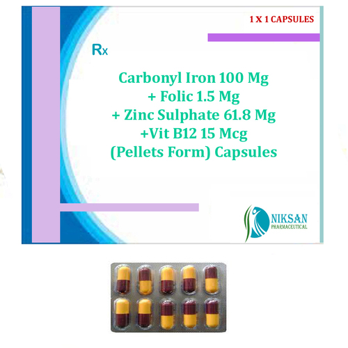Carbonyl Iron Folic Acid Zinc Sulphate Vitamin B12 Tablets General Medicines