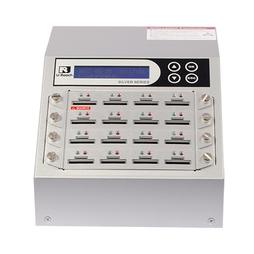 Intelligent 9 Silver Series - 1 to 15 SD / microSD Duplicator and Sanitizer (SD916S)