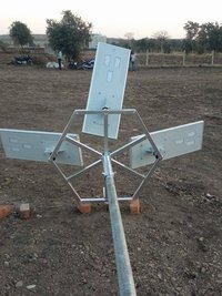 Solar Panel Stand - Steel, 1.8m Height, Silver | Durable Design, Easy Install, Stable Support For 4 Panels, Ideal For Street Lighting