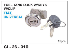 Fuel Tank Lock w/keys, w/clip  FIAT, UNIVERSAL