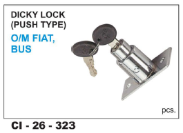 Dicky Lock (Push Type) o/m FIAT,BUS - Push Mechanism, 4-Wheeler Compatibility | Warranty Included, Durable Design