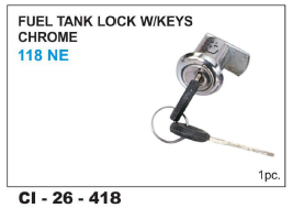 Fuel Tank Lock w/keys CHROME 118 NE & Black