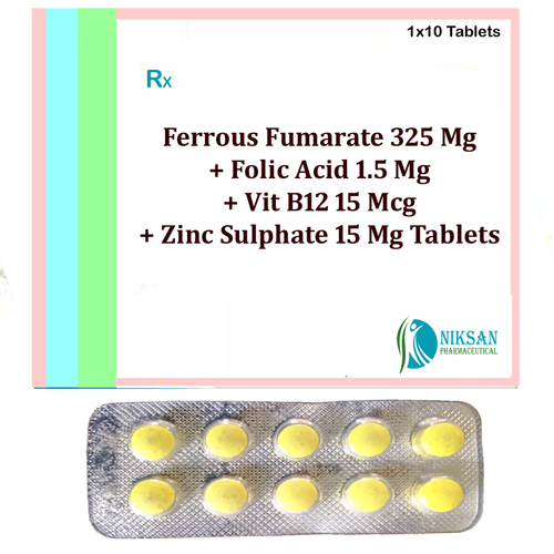Ferrous Fumarate Folic Acid Vit B12 Zinc Sulphate Tablets