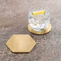 Hexagonal Brass Coaster