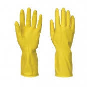 Domestic Critical Waste Gloves - Rubber, Large, 12 Inch, Yellow | Chemical Resistance, Durable, Comfortable Fit, Hand Protection