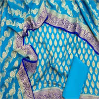 Banarasi Pure Chanderi Blue Suit Fabric