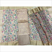 Banarasi Pure Chanderi Zari Weaved Suit Fabric
