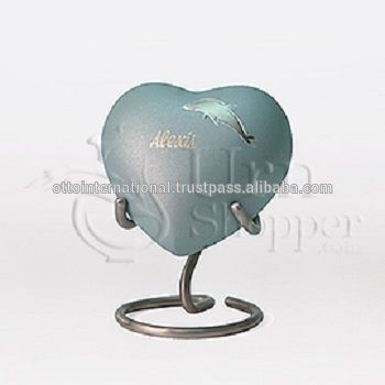 Glenwood Gray Marble Heart Brass Cremation Urn