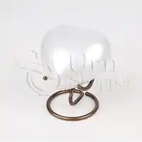 Artisan Pearl Brass Metal Heart Token Cremation Urn