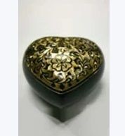 Avalon Mahogany Brass Token Heart Cremation Urn