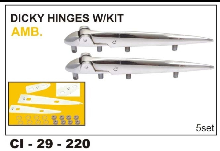 Dicky Hinges w/Kit AMB - Durable Metal Design, Fits 4 Wheeler Vehicles | Includes Warranty for Enhanced Reliability