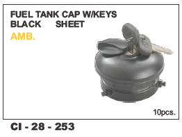 Fuel Tank Cap w/Keys Black Sheet AMB (cidis) - Black Sheet Material, 4-Wheeler Compatibility | Warranty Included, Secure Lock Mechanism