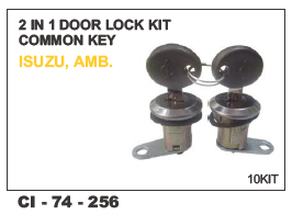 2 in 1 Door Lock Kit Common Key AMB - Durable Metal Build, Designed for 4-Wheel Vehicles | Includes Warranty for Enhanced Reliability