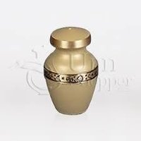 Lineas Rustic Sage Brass Metal Token Cremation Urn