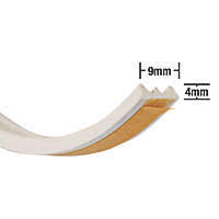 E-Shaped Extruded Rubber Seal - 9mm x 4mm Dimensions | White Self-Adhesive, High-Temperature Resistance from -60°C to 280°C, Weatherproof and Elastic
