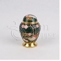 Lattice Floral Brass Metal Token Cremation Urn