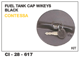 Fuel Tank Cap w/Keys Black CONTESSA - Durable Plastic Material, Designed for 4-Wheelers | Includes Warranty for Product Assurance