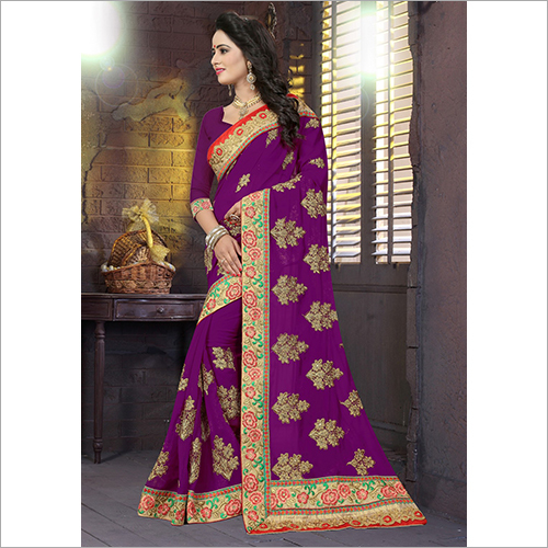 Available In Different Color Georgette Heavy Work Saree