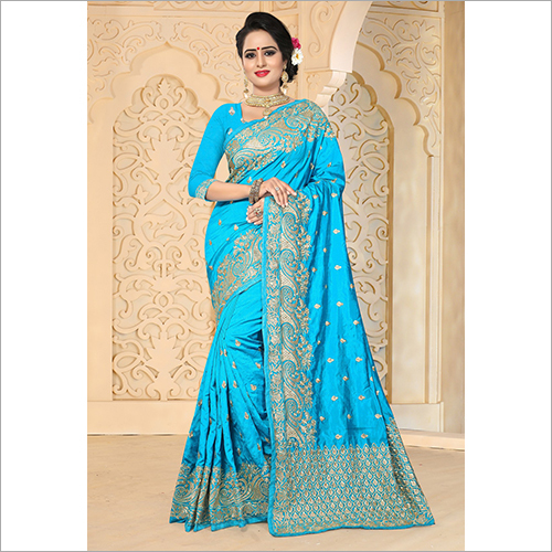 Available In Different Color Embroidery Work Zoya Art Silk Saree