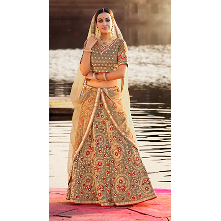 Available In Different Color Crape Silk Lehenga