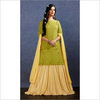 Muslin Fabric Lehenga With Long Kurti Suit