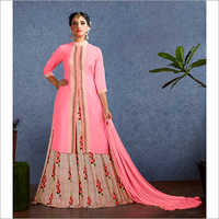 Modal Satin Lehenga With Long Short Kurti Suit