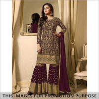 Faux Georgette Kurti With Sharara