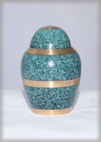Gold Floral Brass Metal Token Cremation Urn