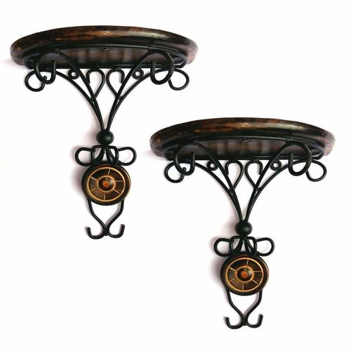 Combo/Pair of Wooden Wall Bracket Wall Hanging DÃ©cor for Living Room Drawing Room Office - Wood Material, Contemporary Design, Space-Saving Solution