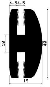 H Channel Beading - EPDM Rubber 10x40 mm Black, Shore A 60, Weather Resistant, Easy Installation, Durable